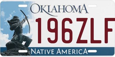 OK license plate 196ZLF