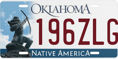 OK license plate 196ZLG