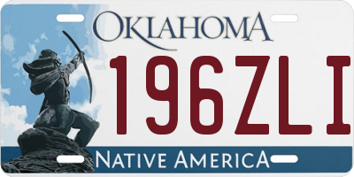 OK license plate 196ZLI