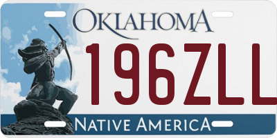 OK license plate 196ZLL