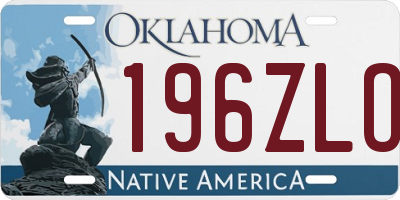 OK license plate 196ZLO