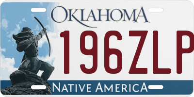 OK license plate 196ZLP