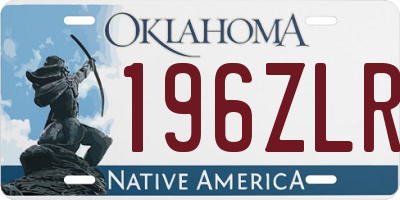 OK license plate 196ZLR