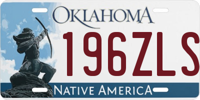 OK license plate 196ZLS