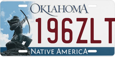 OK license plate 196ZLT