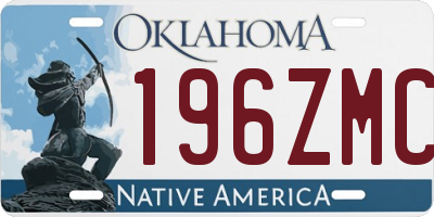 OK license plate 196ZMC