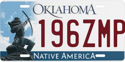 OK license plate 196ZMP