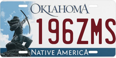 OK license plate 196ZMS