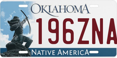 OK license plate 196ZNA