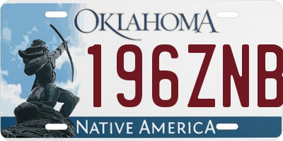 OK license plate 196ZNB