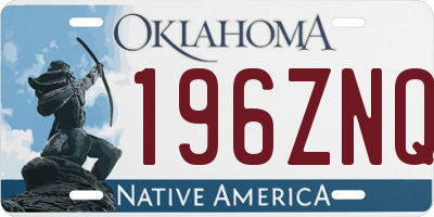 OK license plate 196ZNQ