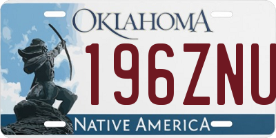OK license plate 196ZNU