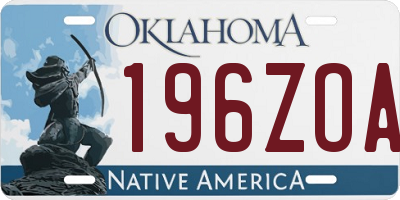 OK license plate 196ZOA