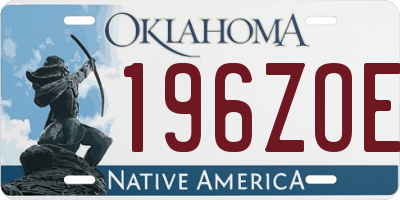 OK license plate 196ZOE