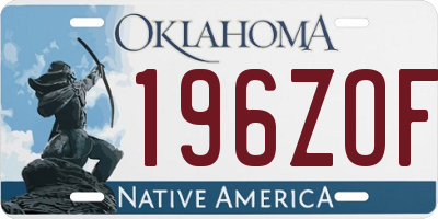 OK license plate 196ZOF