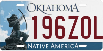 OK license plate 196ZOL