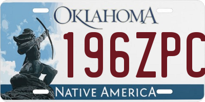 OK license plate 196ZPC
