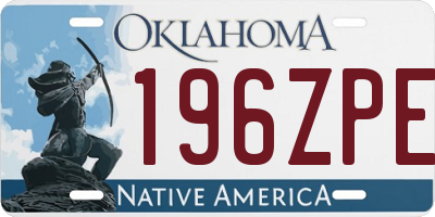 OK license plate 196ZPE