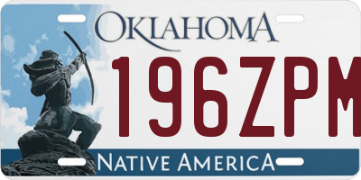 OK license plate 196ZPM