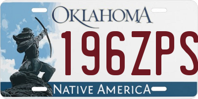OK license plate 196ZPS