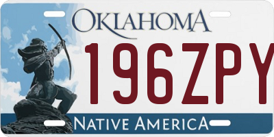 OK license plate 196ZPY