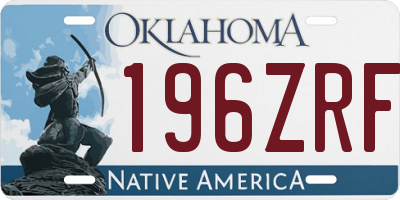 OK license plate 196ZRF