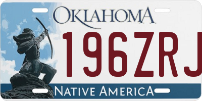 OK license plate 196ZRJ