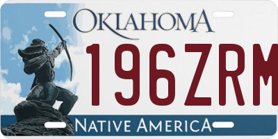 OK license plate 196ZRM