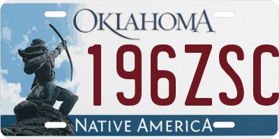 OK license plate 196ZSC