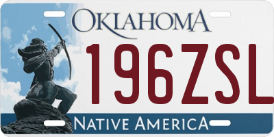 OK license plate 196ZSL