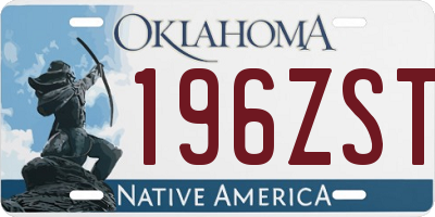 OK license plate 196ZST