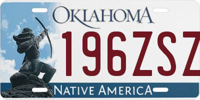 OK license plate 196ZSZ