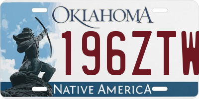 OK license plate 196ZTW