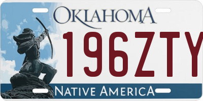 OK license plate 196ZTY