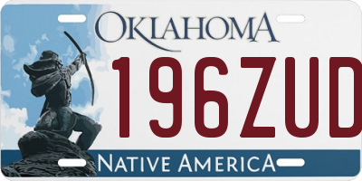 OK license plate 196ZUD