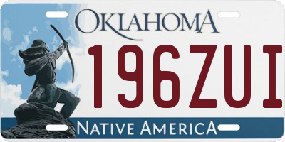 OK license plate 196ZUI