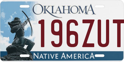 OK license plate 196ZUT