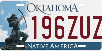 OK license plate 196ZUZ