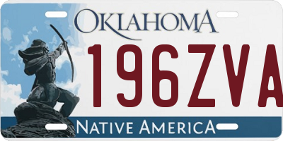 OK license plate 196ZVA