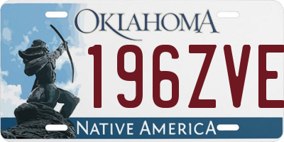 OK license plate 196ZVE