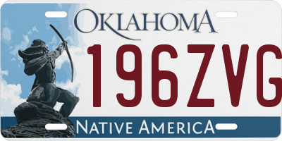 OK license plate 196ZVG