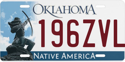 OK license plate 196ZVL