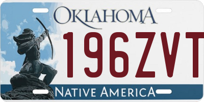 OK license plate 196ZVT