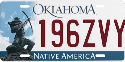 OK license plate 196ZVY