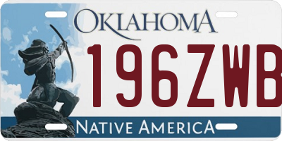 OK license plate 196ZWB