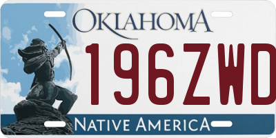 OK license plate 196ZWD