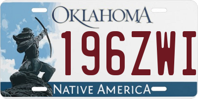 OK license plate 196ZWI