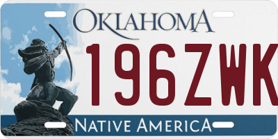 OK license plate 196ZWK