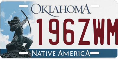 OK license plate 196ZWM