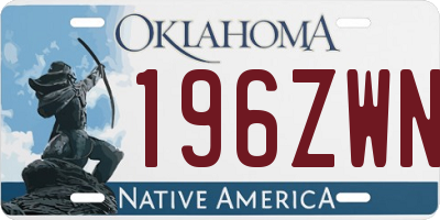 OK license plate 196ZWN